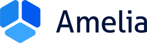 Das Amelia-Logo auf schwarzem Hintergrund symbolisiert die Essenz der Marketing-Automatisierung.