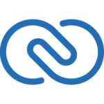 Ein blaues Logo mit einem Pfeil in der Mitte, entworfen für die Marketingautomatisierung.