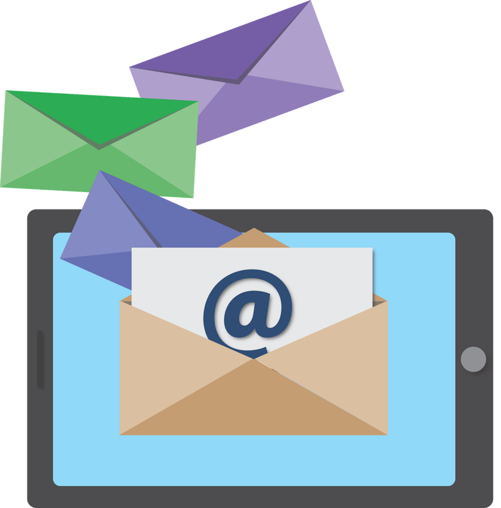 Ein Tablet mit einer E-Mail-Automatik.