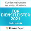 Ein Abzeichen mit der Aufschrift „dinnenstäter 2021“ mit Marketingautomatisierung. Ein Abzeichen mit der Aufschrift „Dienstleister 2021“ mit Marketingautomatisierung.